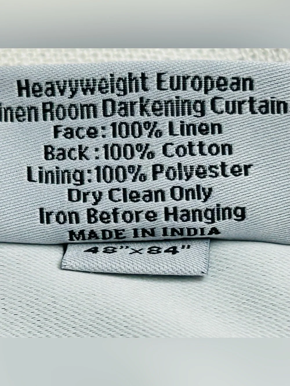 NWT QUINCE 2 48x84 Heavyweight European Linen Room Darkening Curtains Cloud 9217